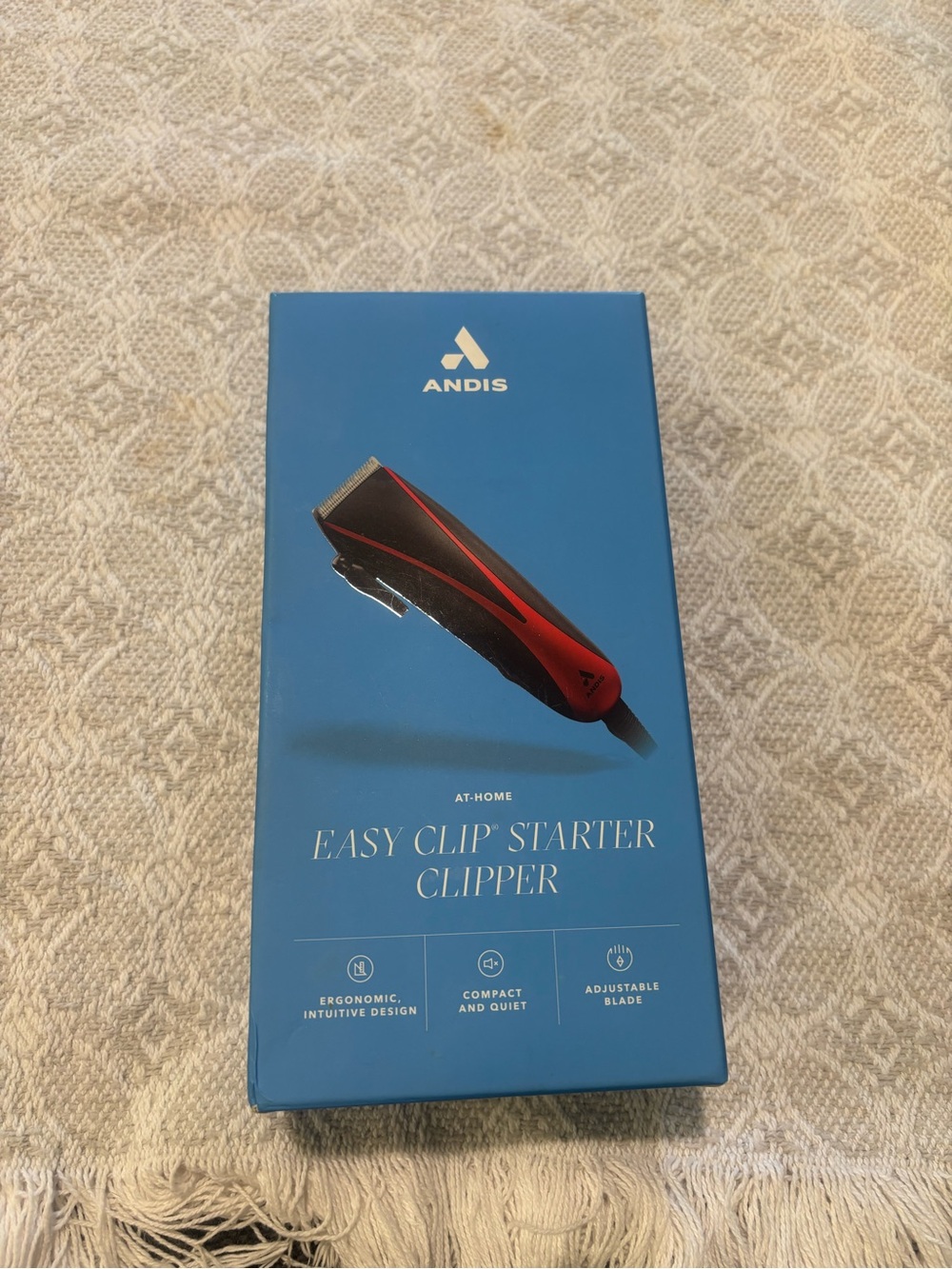 Andis Easy Clip Starter Corded Clipper Kit with Four Comb Attachments-Red/Black